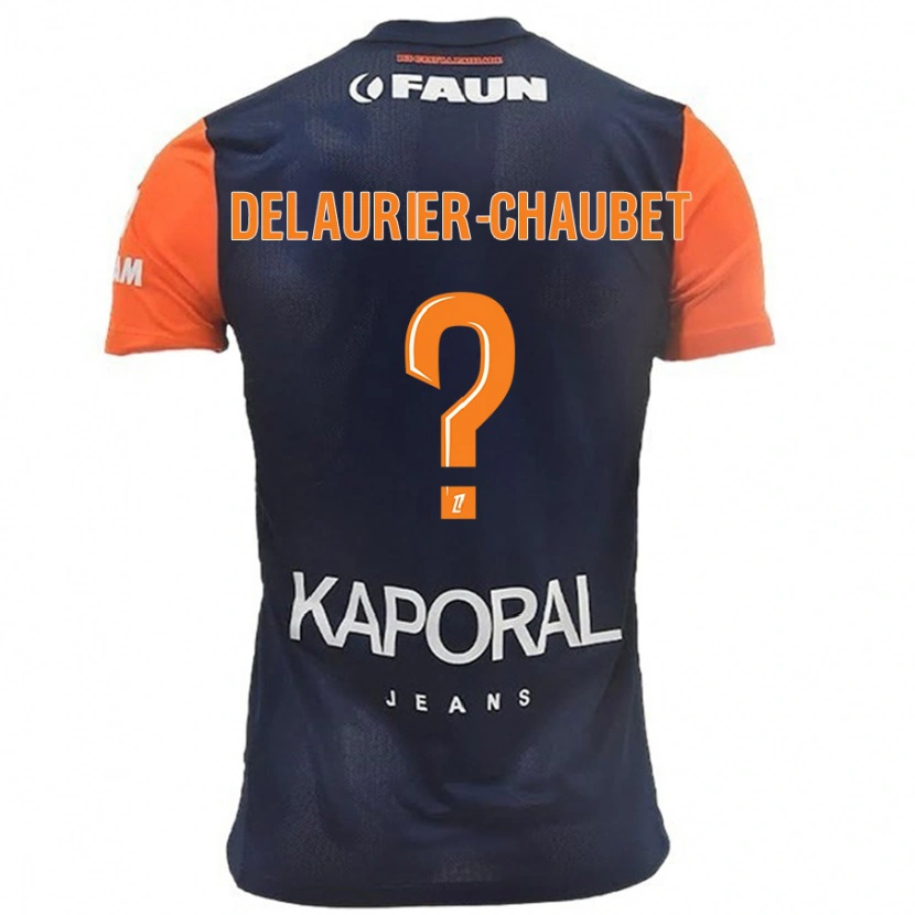 DanxenメンズTom Delaurier-Chaubet#0ネイビーブルーオレンジホームシャツ2024/25ジャージーユニフォーム