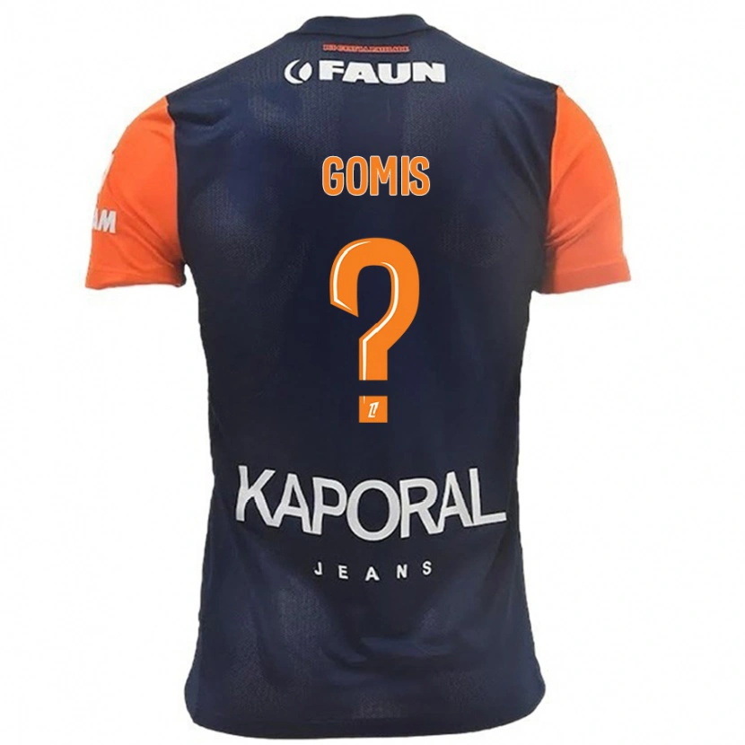 DanxenメンズKabissan Gomis#0ネイビーブルーオレンジホームシャツ2024/25ジャージーユニフォーム