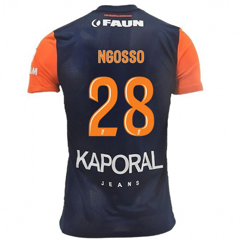DanxenメンズGlenn Ngosso#28ネイビーブルーオレンジホームシャツ2024/25ジャージーユニフォーム