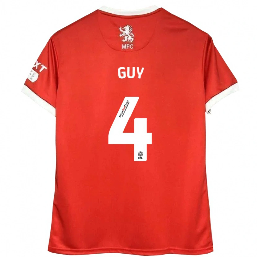 DanxenメンズBethany Guy#4赤 白ホームシャツ2024/25ジャージーユニフォーム
