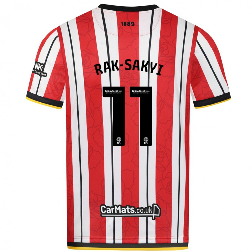 DanxenメンズJesurun Rak-Sakyi#11赤白のストライプホームシャツ2024/25ジャージーユニフォーム
