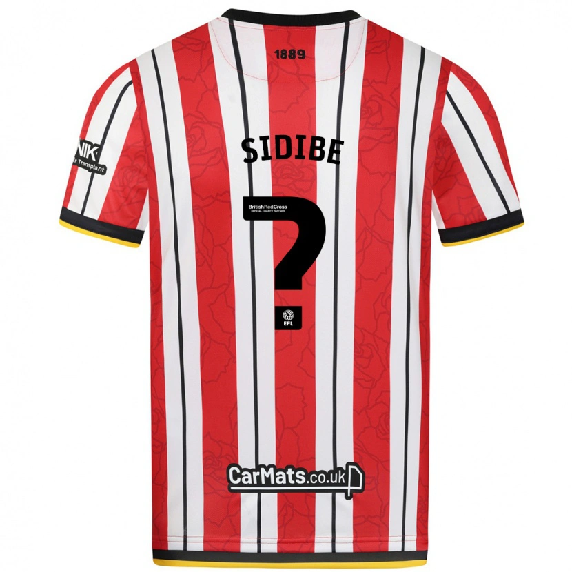 DanxenメンズLamine Sidibe#0赤白のストライプホームシャツ2024/25ジャージーユニフォーム