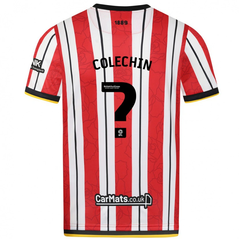DanxenメンズSam Colechin#0赤白のストライプホームシャツ2024/25ジャージーユニフォーム