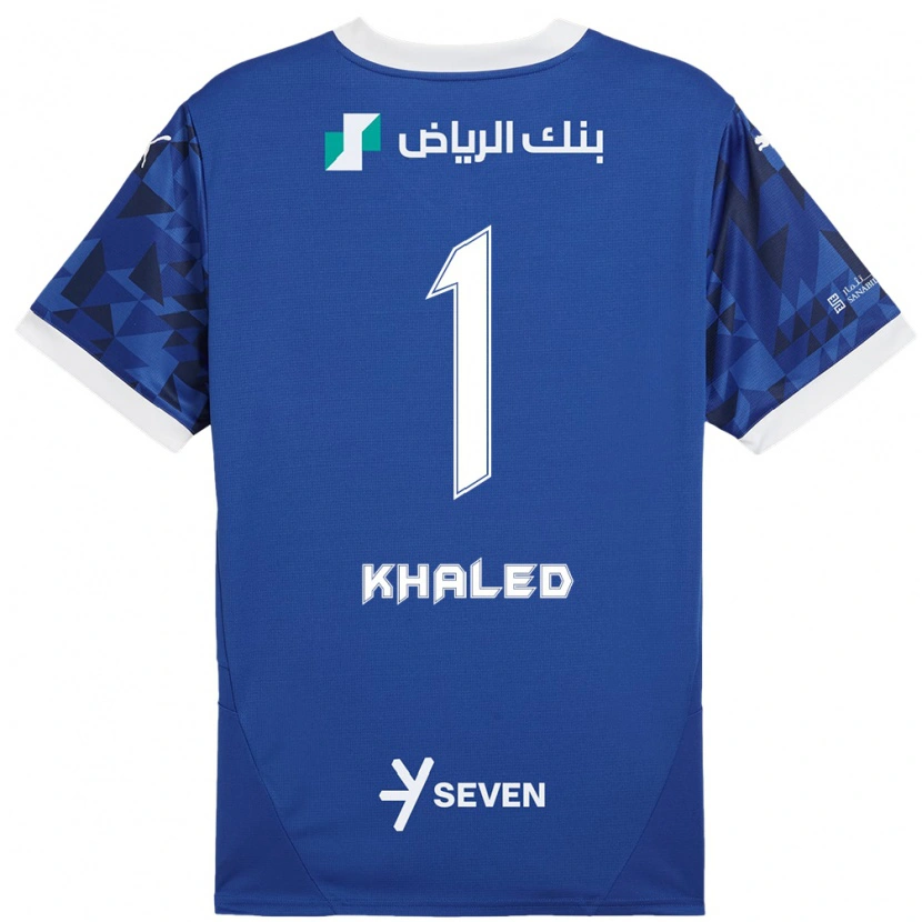 DanxenメンズNawal Khaled#1ダークブルーホワイトホームシャツ2024/25ジャージーユニフォーム