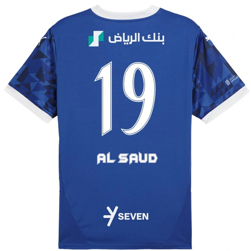 DanxenメンズManal Al Saud#19ダークブルーホワイトホームシャツ2024/25ジャージーユニフォーム