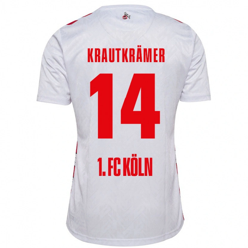DanxenメンズJakob Krautkrämer#14白 赤ホームシャツ2024/25ジャージーユニフォーム