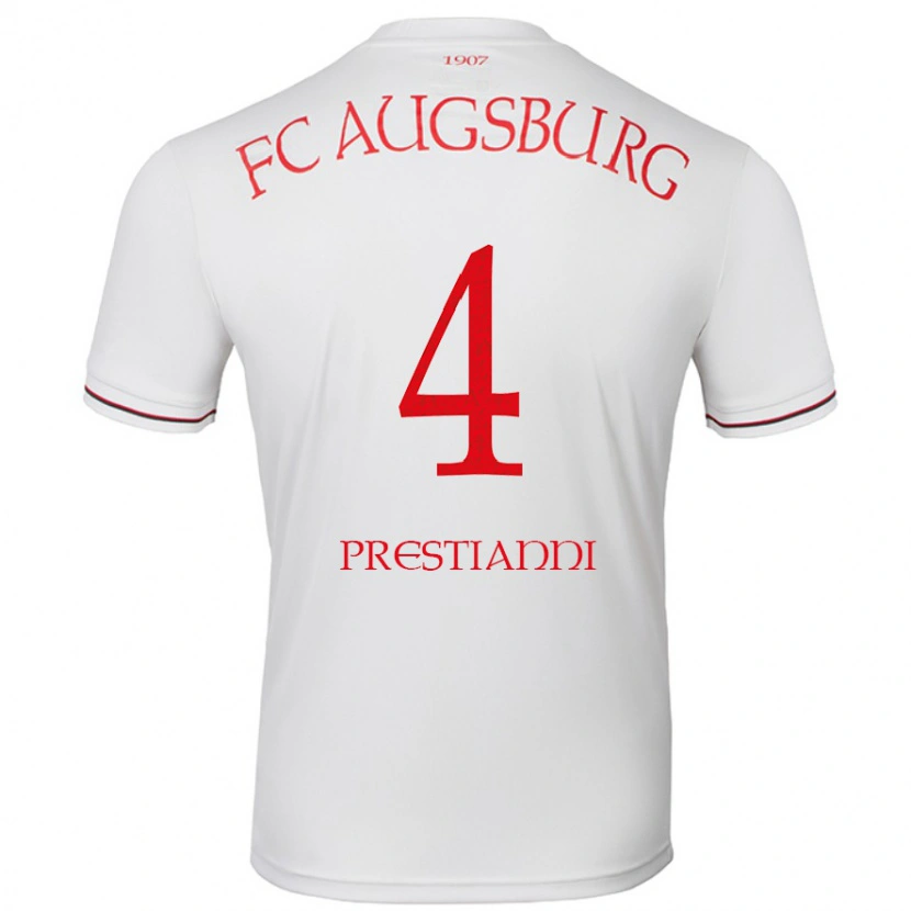 DanxenメンズLuis Prestianni#4白ホームシャツ2024/25ジャージーユニフォーム