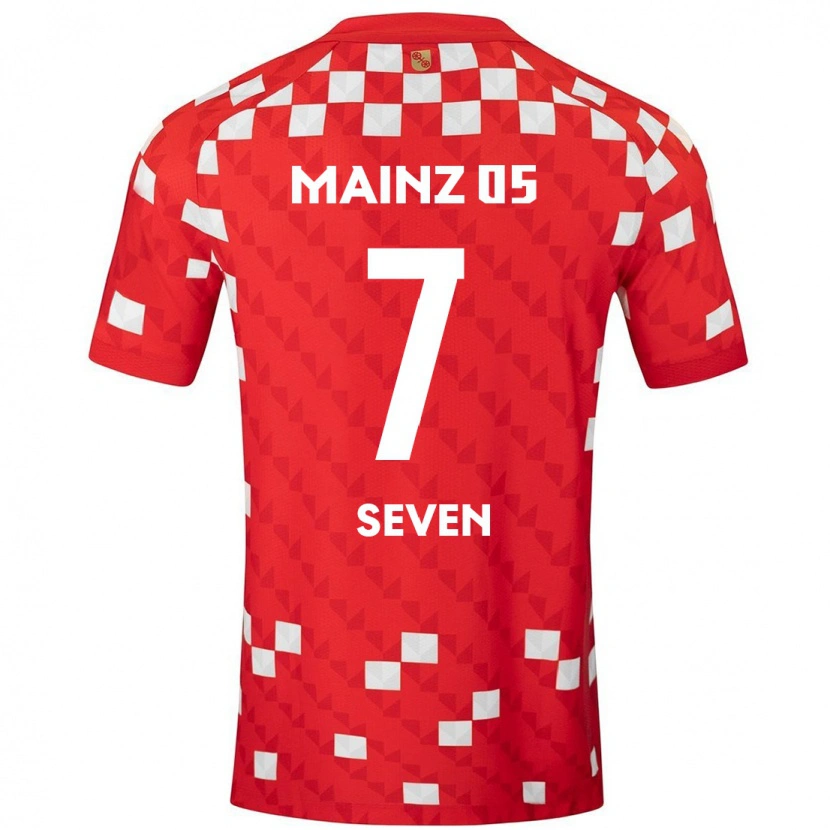 DanxenメンズJustin Seven#7白 赤ホームシャツ2024/25ジャージーユニフォーム