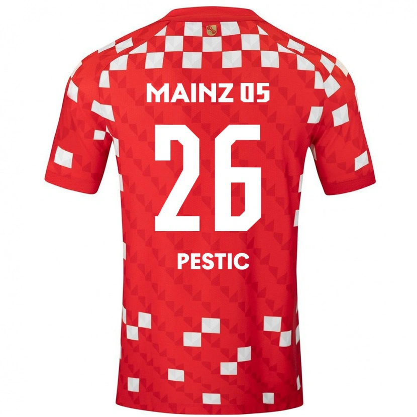 DanxenメンズDominik Pestic#26白 赤ホームシャツ2024/25ジャージーユニフォーム