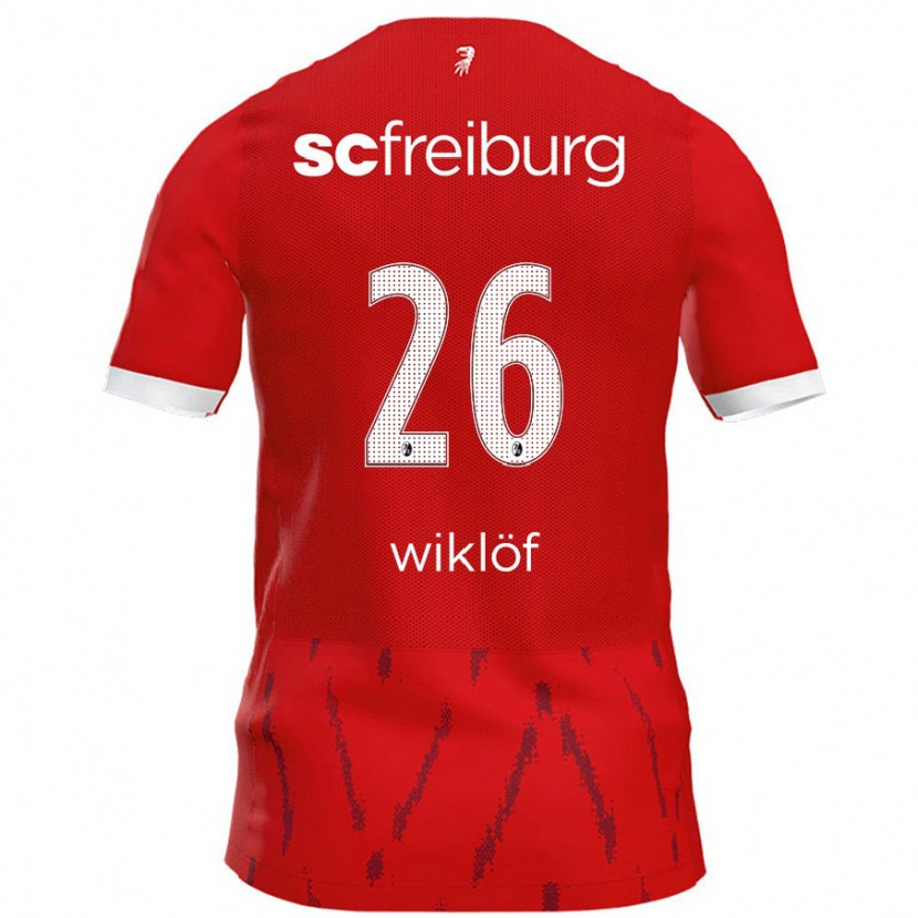 DanxenメンズOscar Wiklöf#26赤ホームシャツ2024/25ジャージーユニフォーム