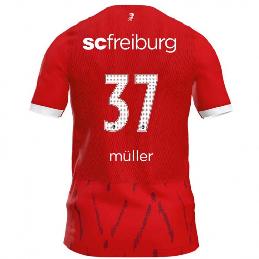DanxenメンズRuben Müller#37赤ホームシャツ2024/25ジャージーユニフォーム