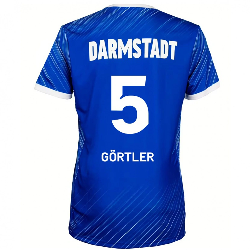 DanxenメンズBastian Görtler#5ブルーホワイトホームシャツ2024/25ジャージーユニフォーム