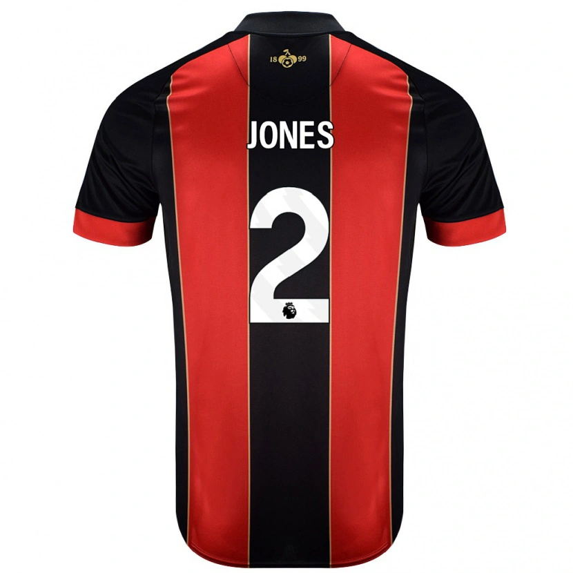 DanxenメンズAbby Jones#2赤黒ホームシャツ2024/25ジャージーユニフォーム