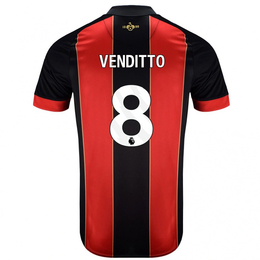 DanxenメンズOlivia Venditto#8赤黒ホームシャツ2024/25ジャージーユニフォーム
