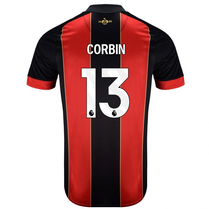 DanxenメンズHelen Corbin#13赤黒ホームシャツ2024/25ジャージーユニフォーム