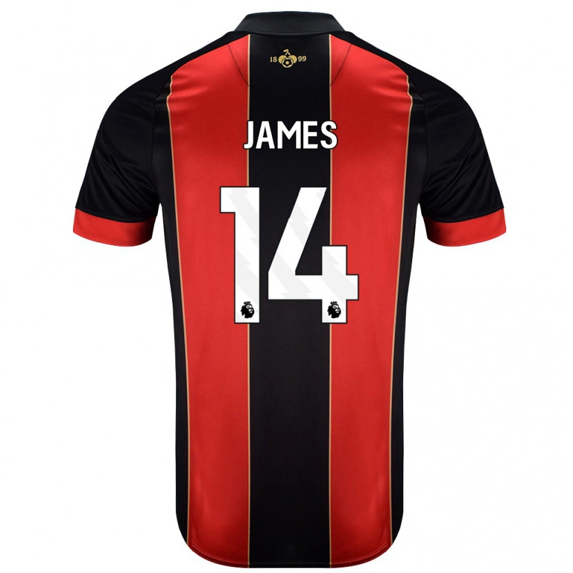 DanxenメンズKatie James#14赤黒ホームシャツ2024/25ジャージーユニフォーム