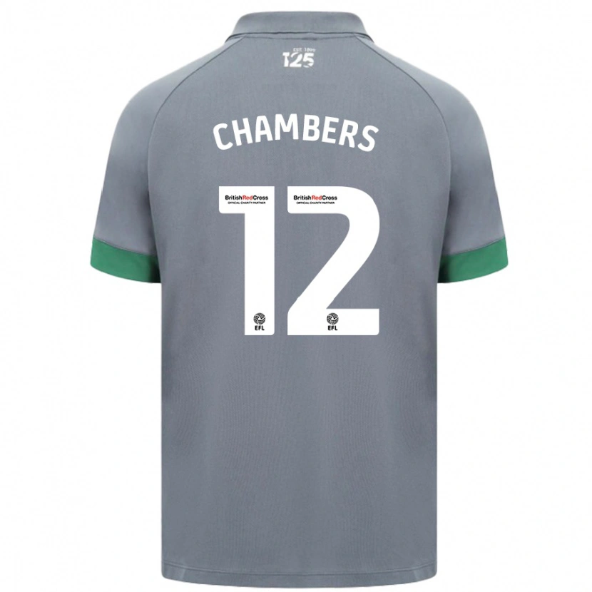 Danxenメンズカラム・チェンバース#12ダークグレーアウェイシャツ2024/25ジャージーユニフォーム