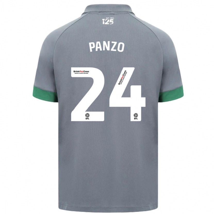 Danxenメンズジョナサン・パンゾ#24ダークグレーアウェイシャツ2024/25ジャージーユニフォーム