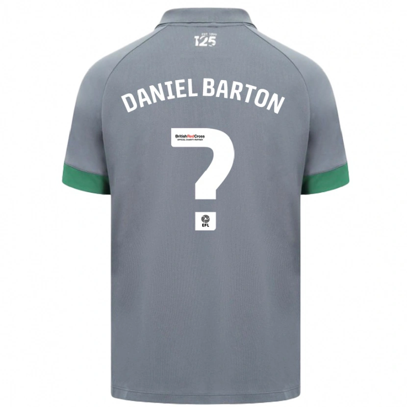 Danxenメンズダニエル・バートン#0ダークグレーアウェイシャツ2024/25ジャージーユニフォーム