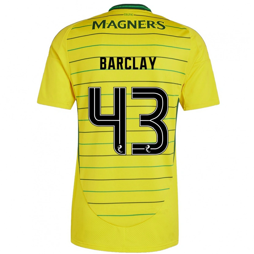 DanxenメンズLucy Barclay#43黄アウェイシャツ2024/25ジャージーユニフォーム