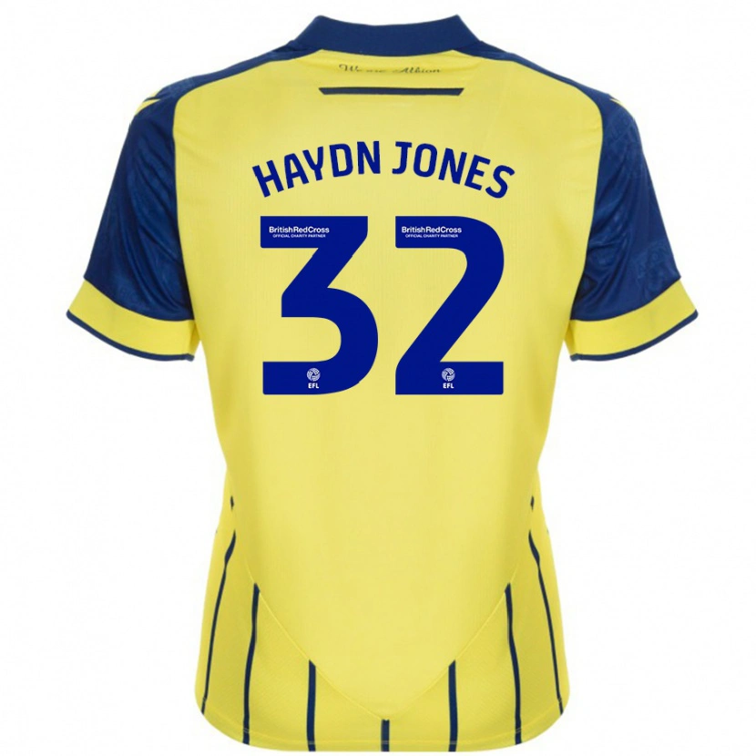 Danxenメンズマッケンジーハイドンジョーンズ#32黄 青アウェイシャツ2024/25ジャージーユニフォーム