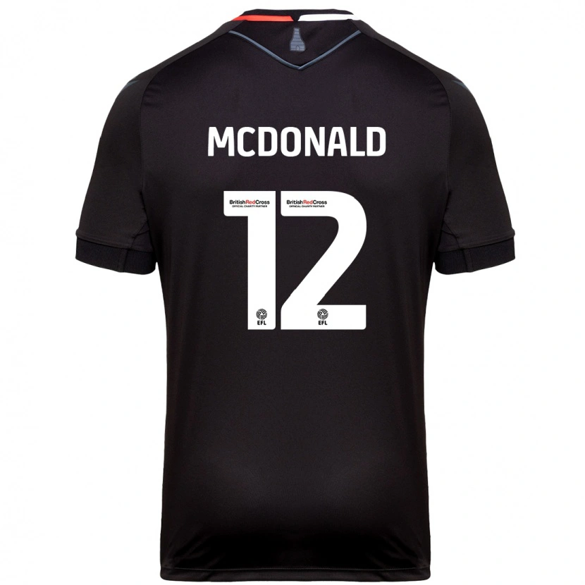 Danxenメンズケイリー・マクドナルド#12黒アウェイシャツ2024/25ジャージーユニフォーム