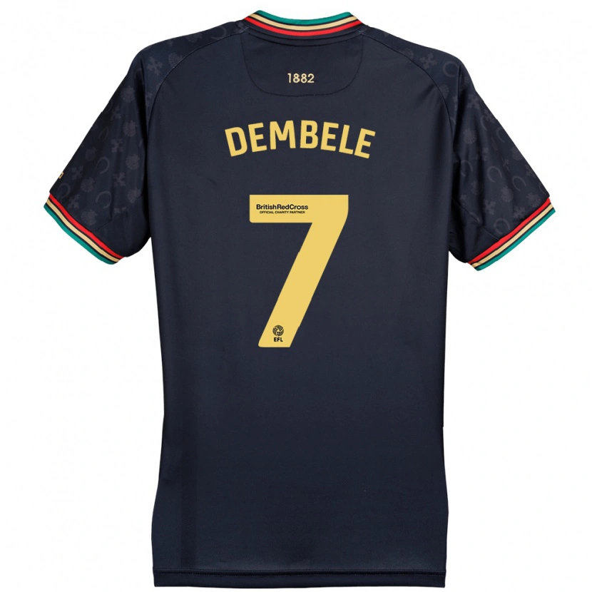 Danxenメンズカラモコ・デンベレ#7ダークネイビーブルーアウェイシャツ2024/25ジャージーユニフォーム