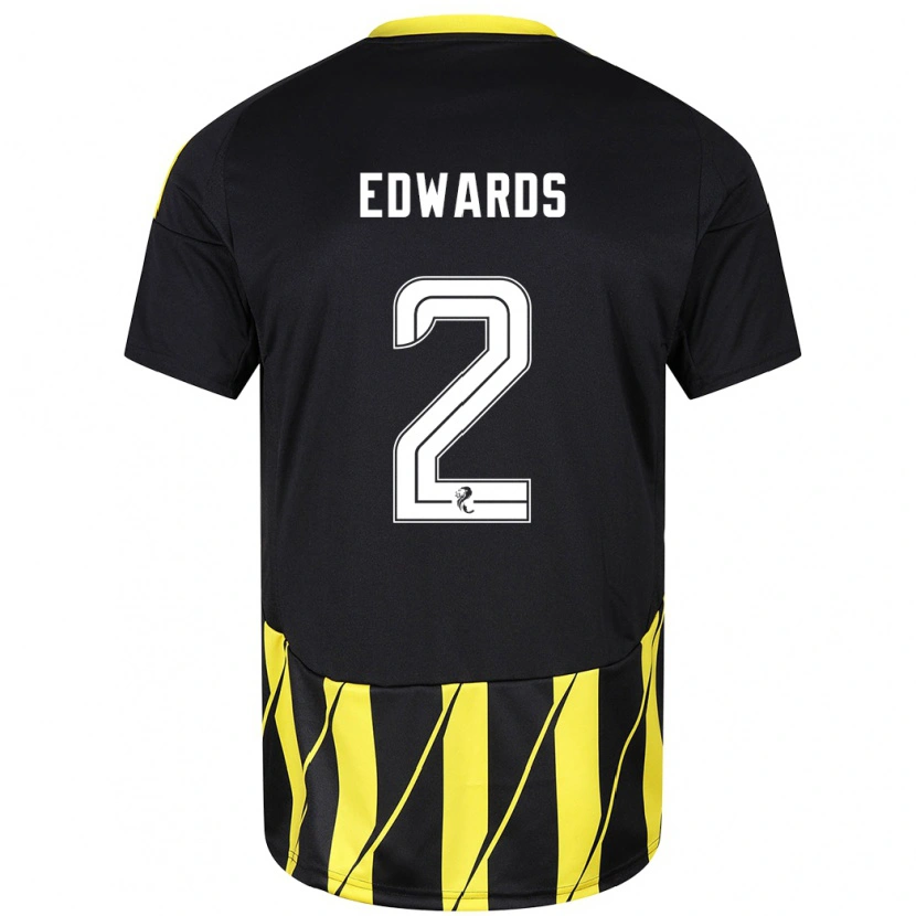 DanxenメンズLois Edwards#2黒 黄アウェイシャツ2024/25ジャージーユニフォーム