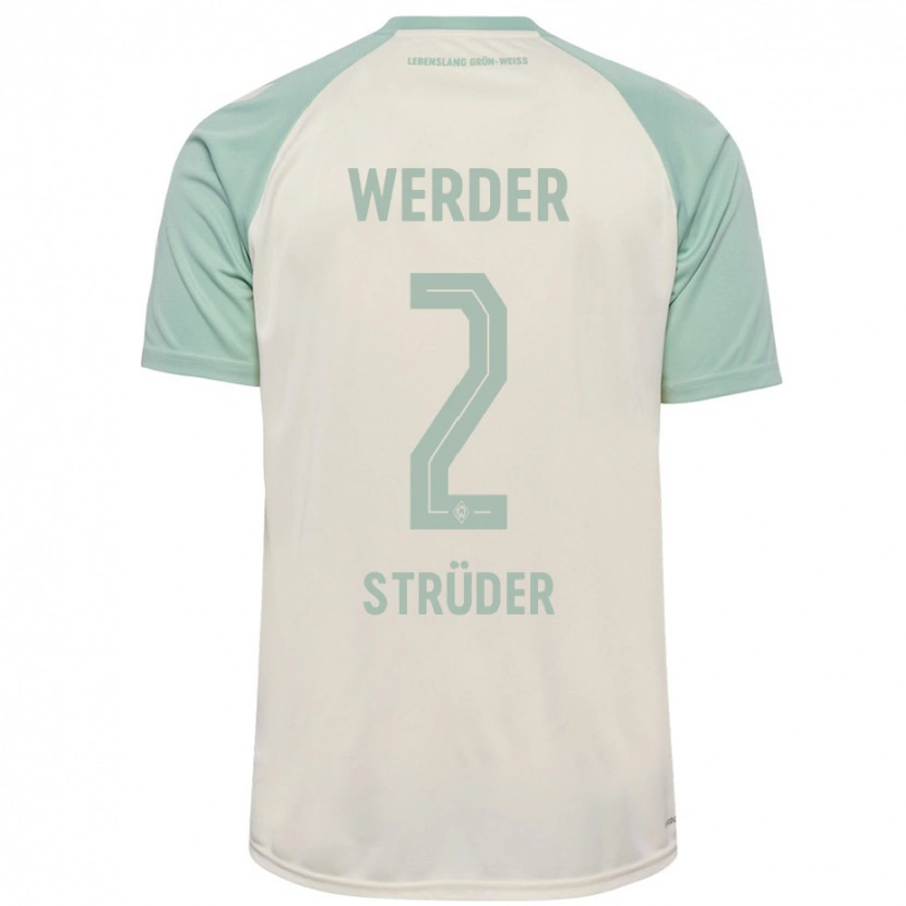 DanxenメンズMika Strüder#2オフホワイト ライトグリーンアウェイシャツ2024/25ジャージーユニフォーム