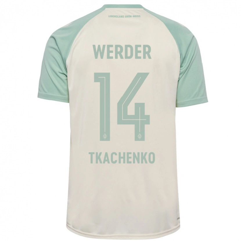 DanxenメンズOleksandr Tkachenko#14オフホワイト ライトグリーンアウェイシャツ2024/25ジャージーユニフォーム
