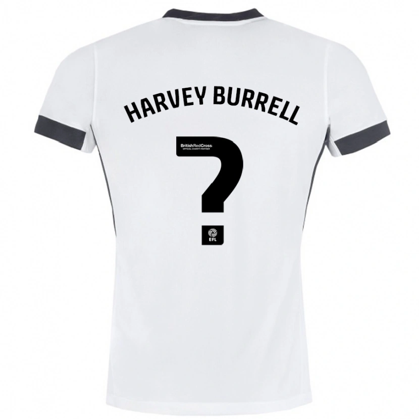 DanxenメンズWilliam Harvey Burrell#0白 黒アウェイシャツ2024/25ジャージーユニフォーム