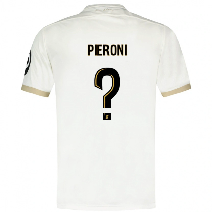 DanxenメンズDorian Pieroni#0ホワイトゴールドアウェイシャツ2024/25ジャージーユニフォーム