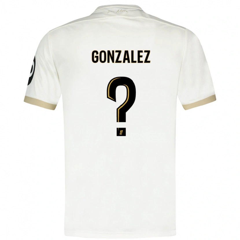 DanxenメンズAnthony Gonzalez#0ホワイトゴールドアウェイシャツ2024/25ジャージーユニフォーム