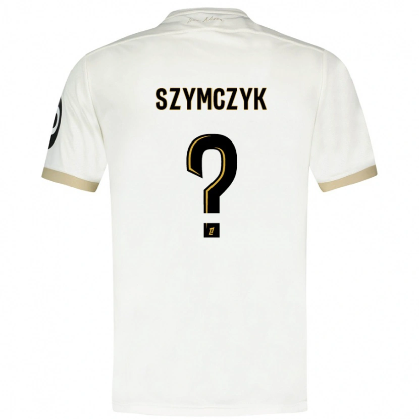 DanxenメンズKacper Szymczyk#0ホワイトゴールドアウェイシャツ2024/25ジャージーユニフォーム