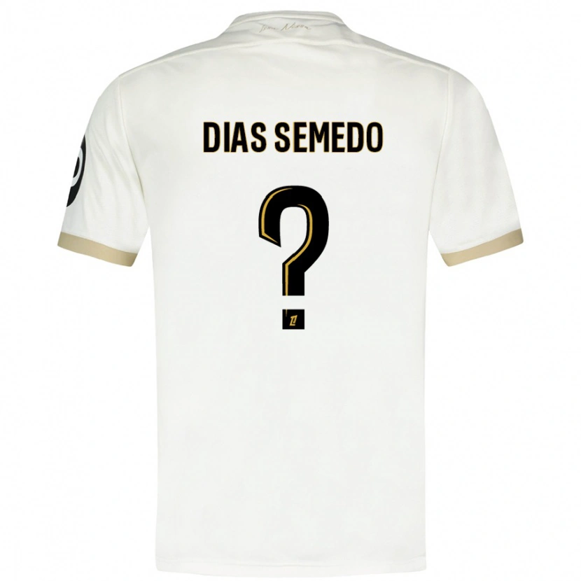DanxenメンズSamuel Dias Semedo#0ホワイトゴールドアウェイシャツ2024/25ジャージーユニフォーム