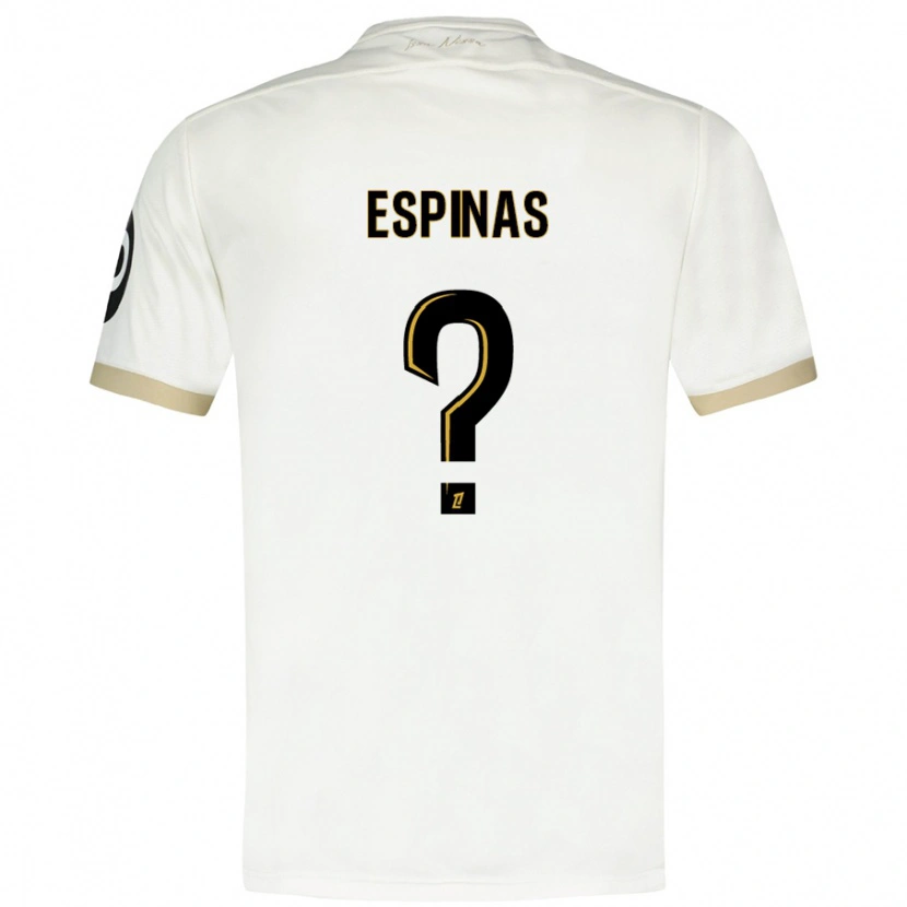 DanxenメンズBrindon Espinas#0ホワイトゴールドアウェイシャツ2024/25ジャージーユニフォーム