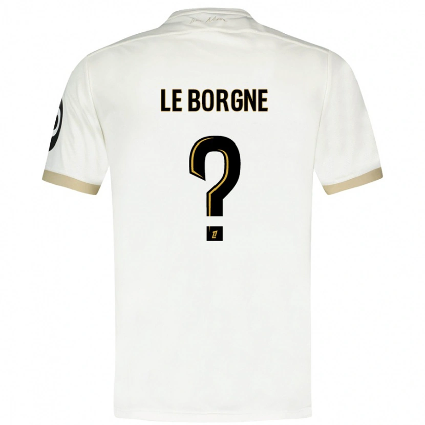 DanxenメンズAndréa Le Borgne#0ホワイトゴールドアウェイシャツ2024/25ジャージーユニフォーム