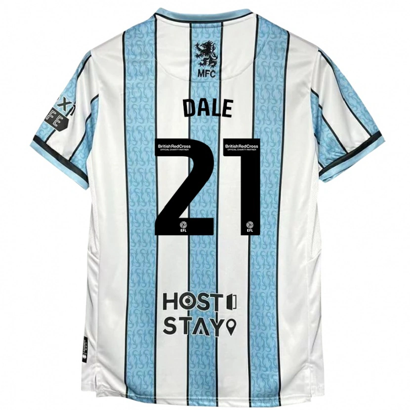 DanxenメンズFaye Dale#21ホワイト ブルーアウェイシャツ2024/25ジャージーユニフォーム