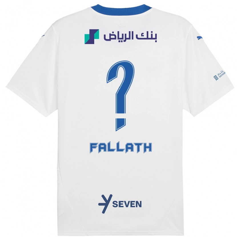 DanxenメンズFahad Fallath#0ホワイト ブルーアウェイシャツ2024/25ジャージーユニフォーム