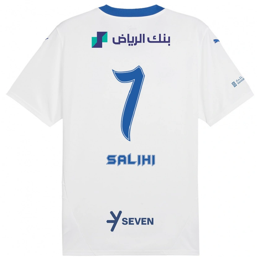 DanxenメンズShokhan Salihi#7ホワイト ブルーアウェイシャツ2024/25ジャージーユニフォーム