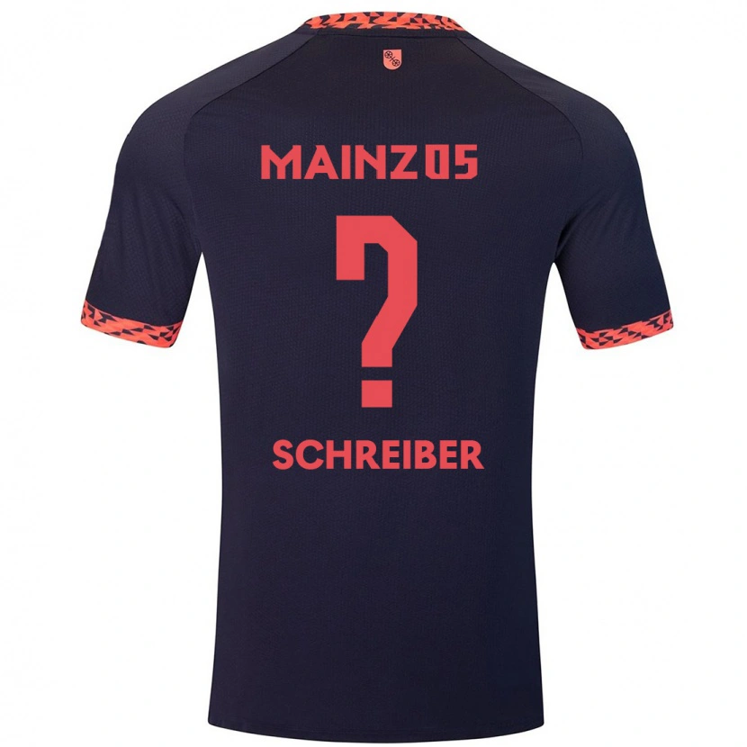 DanxenメンズPhilipp Schreiber#0ブルーコーラルレッドアウェイシャツ2024/25ジャージーユニフォーム