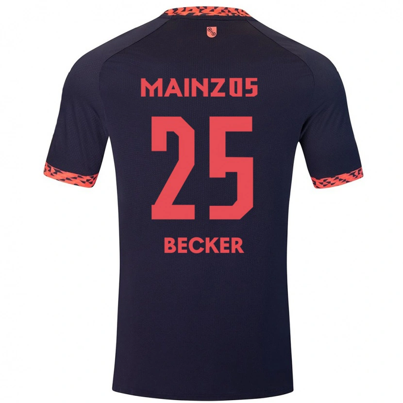 DanxenメンズKathrin Becker#25ブルーコーラルレッドアウェイシャツ2024/25ジャージーユニフォーム