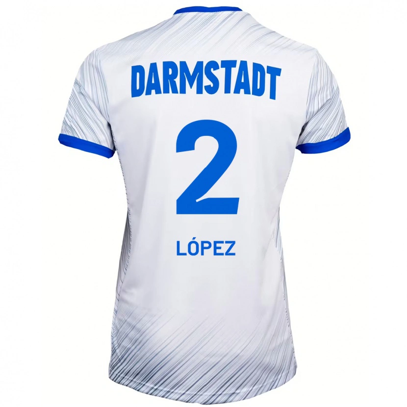 Danxenメンズセルヒオ・ロペス#2ホワイト ブルーアウェイシャツ2024/25ジャージーユニフォーム