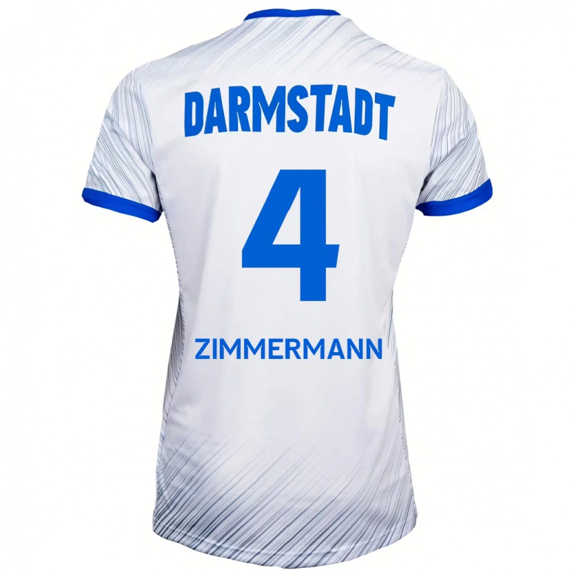 Danxenメンズクリストフ・ツィマーマン#4ホワイト ブルーアウェイシャツ2024/25ジャージーユニフォーム