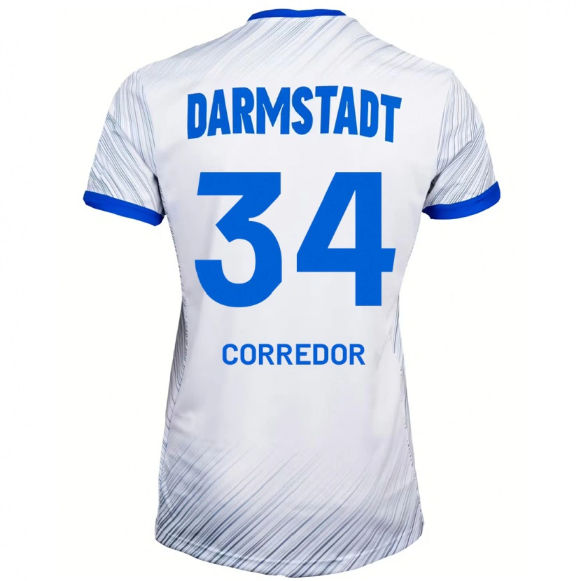 DanxenメンズKillian Corredor#34ホワイト ブルーアウェイシャツ2024/25ジャージーユニフォーム