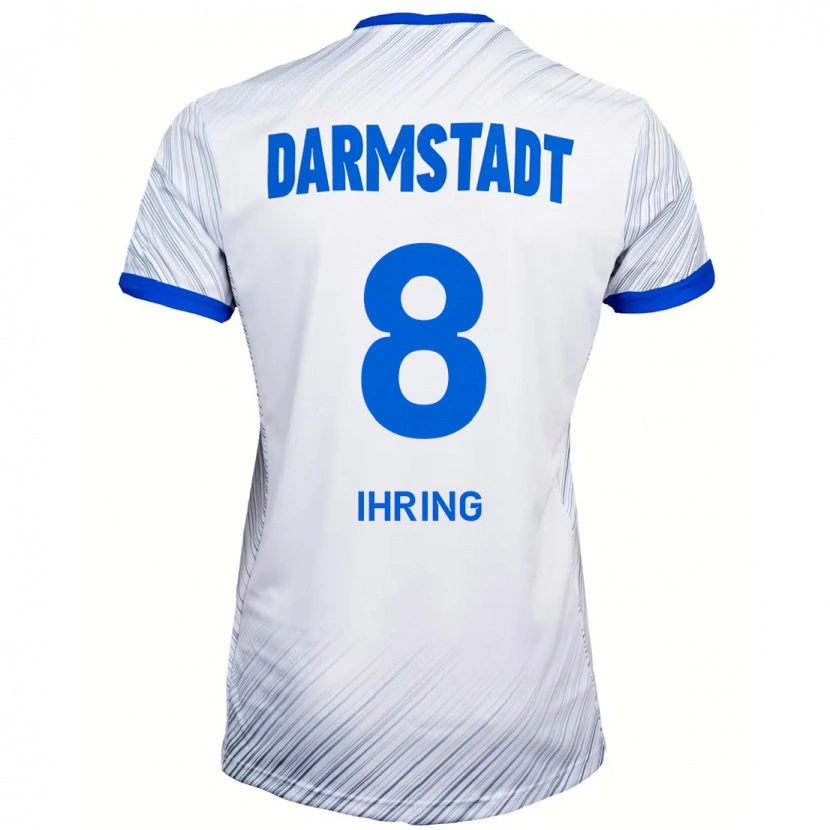 DanxenメンズJanis Ihring#8ホワイト ブルーアウェイシャツ2024/25ジャージーユニフォーム