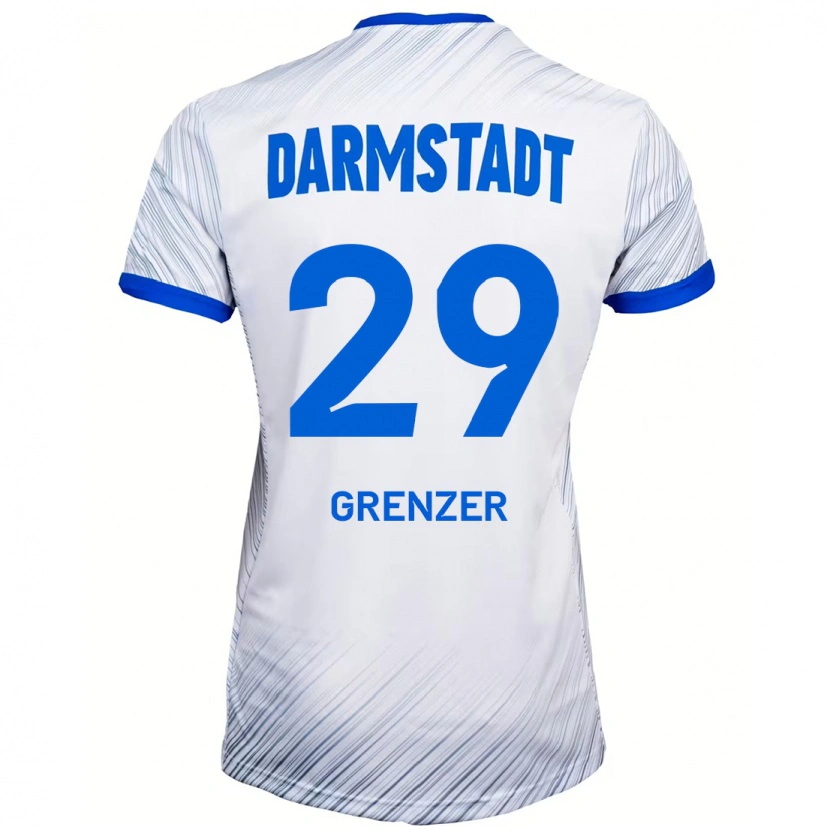 DanxenメンズMika Grenzer#29ホワイト ブルーアウェイシャツ2024/25ジャージーユニフォーム