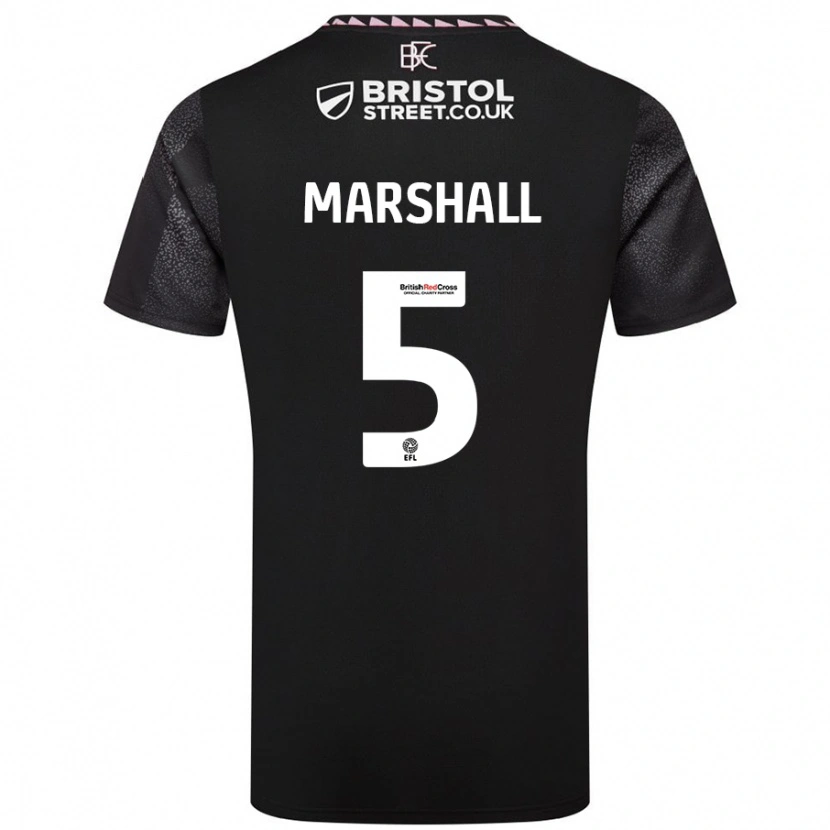 DanxenメンズGeorgia Marshall#5黒アウェイシャツ2024/25ジャージーユニフォーム