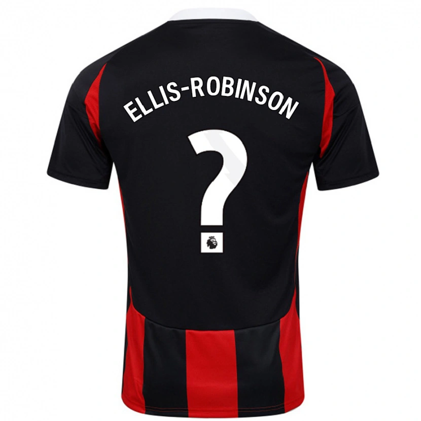 DanxenメンズEddie Ellis-Robinson#0黒 赤アウェイシャツ2024/25ジャージーユニフォーム