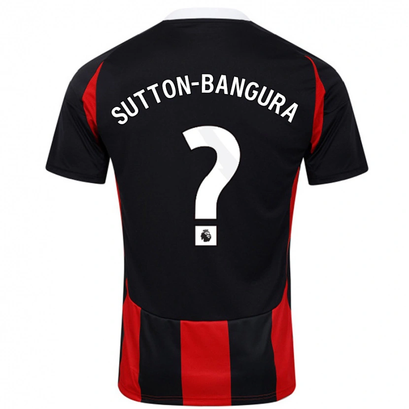 DanxenメンズWilliam Sutton-Bangura#0黒 赤アウェイシャツ2024/25ジャージーユニフォーム